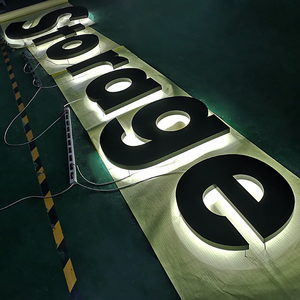 Tuỳ Chỉnh 3D <span class=keywords><strong>Backlit</strong></span> Lobby Sign <span class=keywords><strong>Led</strong></span> Painted Đen Reverse Lighted Quảng Cáo Kênh Thư <span class=keywords><strong>Signage</strong></span> Đối Với Trang Trí - Product Image 4