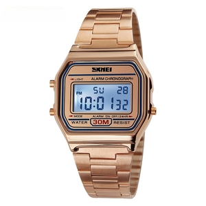 Reloj electrónico cuadrado retro de lujo para hombre con correa de acero de aleación, accesorio ligero de moda resistente al agua - Product Image 4