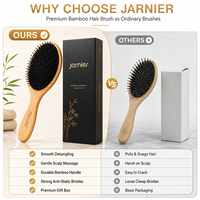 Échantillon Gratuit : Brosse à Cheveux en Bambou Évidée pour Massage du Cuir Chevelu, Démêlante pour Cheveux Humides et Secs, Idéale pour Cheveux Bouclés