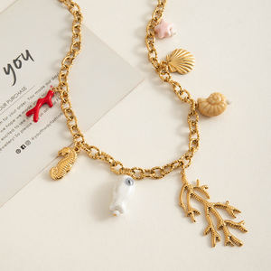 J & D impermeabile 18K placcato oro in acciaio inox classico <span class=keywords><strong>cielo</strong></span> stellato croce ciondoli catena <span class=keywords><strong>collana</strong></span> - Product Image 5