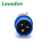 Prise industrielle femelle CE approuvée, sortie d'usine, 2P+E 16A 32A, 220V-240V, étanche IP44, connecteur bleu