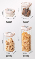 Récipient de stockage alimentaire hermétique avec dateur et compartiment absorbeur d'oxygène, pot de cuisine scellé en plastique pour céréales et aliments pour animaux