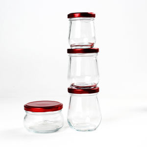 Botol penyimpanan Yogurt, disegel 100ml 200ml 250ml 300ml 380ml kaca bulat makanan penutup sarang burung puding jeli dengan tutup - Product Image 5