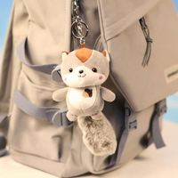 Porte-clés en peluche écureuil mignon jouets kawaii peluche poupée peluche poupée écureuil porte-clés sac breloque pendentif écureuil porte-clés