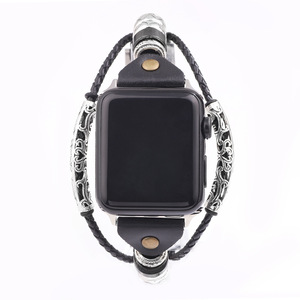 Bracelet Apple Watch en cuir véritable et maille, 20 mm, pour Apple Watch S8, marron, 38 mm, 40 mm, 42 mm, 44 mm, design de luxe - Product Image 3
