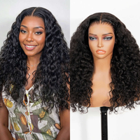 Perruque Bob Lace Front HD 13x6 sans colle, prête à l'emploi, pré-coupée, pré-épilée, cheveux humains bouclés Deep Wave décolorés pour femmes noires