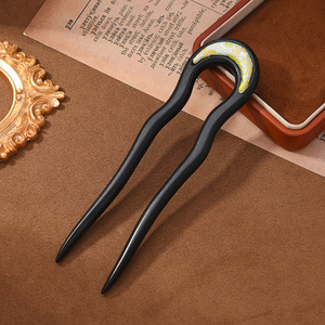 Épingles à cheveux doubles en forme de U, brocart Song, accessoires de jupe style chevalier ancien, épingles à cheveux minimalistes modernes de style chinois - Product Image 2