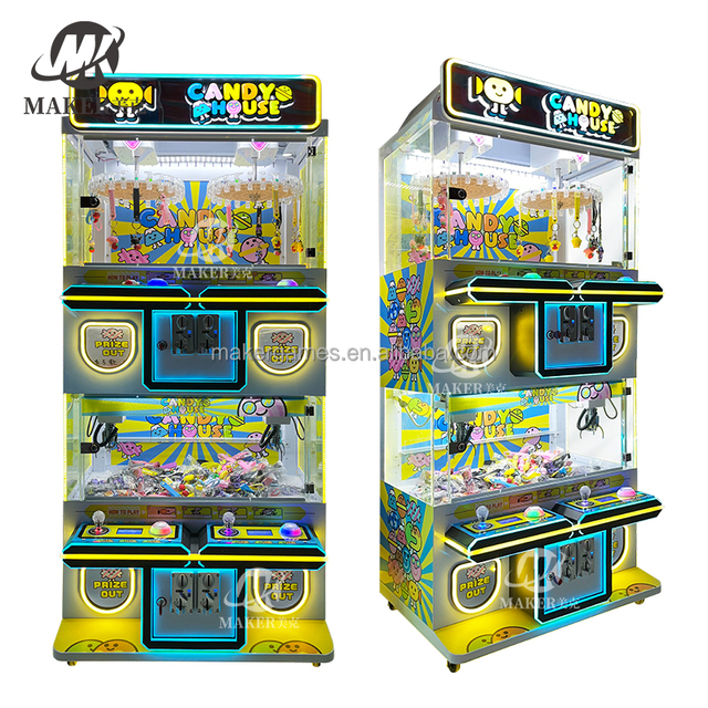 Claw Game Crane Machine Plush Toy Boutique Arcades Amusement Venue Coin Operated Clip Prize Mini Claw Machine With Coin Acceptor