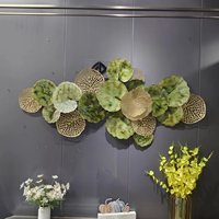 133X63CM Dekorasi Dinding Gantung Logam Mewah Gaya Nordik Kustom untuk Rumah, Seni Dinding Bunga Besar untuk Ruang Tamu, Pengiriman Cepat DDP