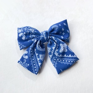 Barrette à cheveux bohème motif cachemire avec nœud, multicolore, en tissu doux, pour un style décontracté et urbain - Product Image 2