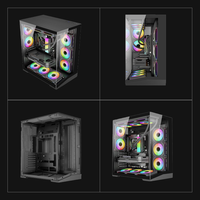 Boîtier PC ATX M ATX avec verre trempé, prend en charge les GPU de 430 mm, les refroidisseurs de 165 mm, le refroidissement par eau de 360 mm, 7 emplacements