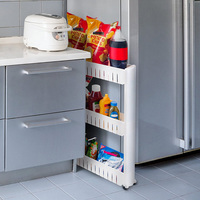 Support de rangement en plastique à trois niveaux, accessoires droits, étagères d'angle amovibles, pour la cuisine, la salle de bain
