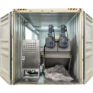 Impianto di Trattamento Acque Reflue Completamente Automatico con Sistema Mobile di Disidratazione Fanghi a Pressa a Vite Multipla con Container - Product Image 1