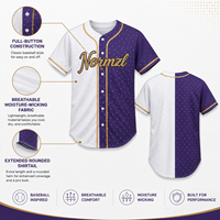 Maillot de baseball personnalisé à boutons, respirant, imprimé par transfert thermique, uniforme d'équipe, chemise unisexe adulte à séchage rapide, vente en gros