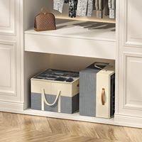 Organisateur de chaussures pour armoire, boîtes de rangement en lin multifonctionnelles avec séparateurs ajustables, bacs de rangement pour chaussures