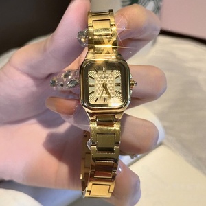 2026 New Golden Mid-century <b>Watch</b>, Square Design, Unisex, Light Luxury, Vintage Style, Perfect Gift for Lovers, Couple's <b>Watch</b> - Product Image 2