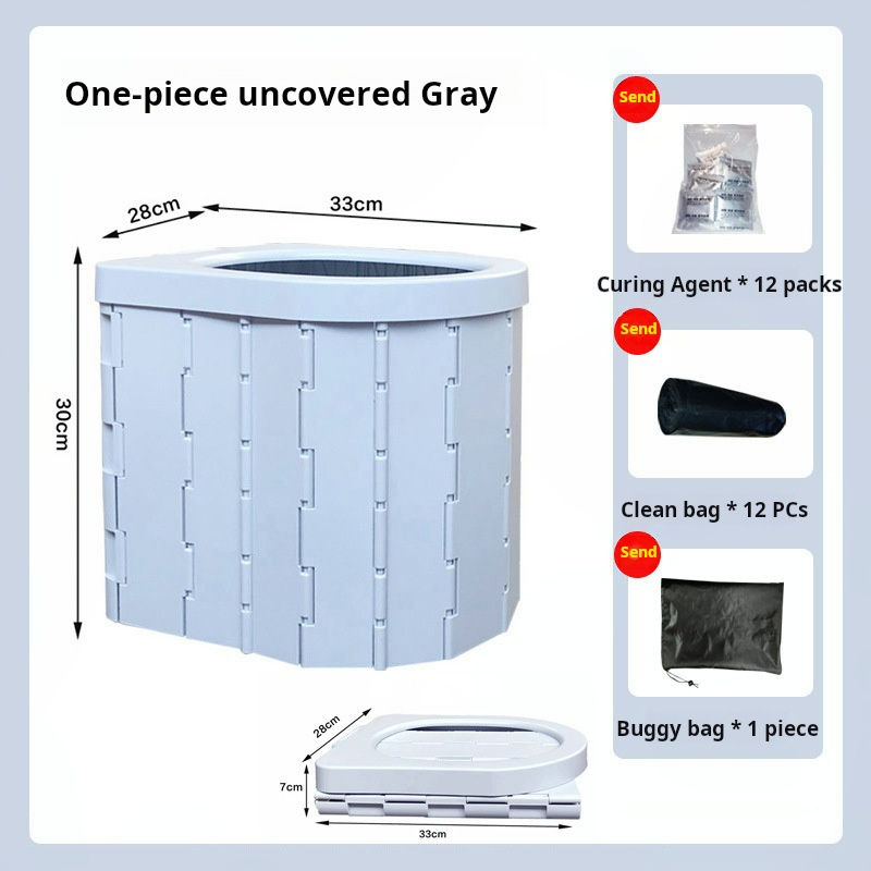 Gris, sans couvercle, livré avec 12 sacs poubelles + 12 agents de durcissement.