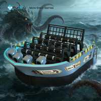 FUNINVR Bermuda Storm Theater Sea Monster 9D/6D Cinema Simulator Adventure Park Peralatan Taman Bermain Dalam Ruangan Konstruksi Logam