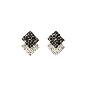 Boucles d'oreilles carrées géométriques en diamant noir style vintage, tendance, élégantes, sensation de luxe, boucles d'oreilles cubiques pour <span class=keywords><strong>femme</strong></span> - Product Image 6