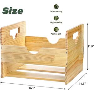 <span class=keywords><strong>Caisse</strong></span> en bois inachevée porte-disque en bois stocke jusqu'à 80 albums grande étagère d'album vinyle stockage Cube organisateur boîte - Product Image 2