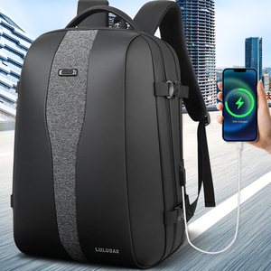 תיק גב יומיומי אופנתי בעיצוב ניתן להתאמה אישית, עשוי <span class=keywords><strong>PU</strong></span> וניילון עם רוכסן, תא למחשב נייד ויציאת טעינה USB - Product Image 5