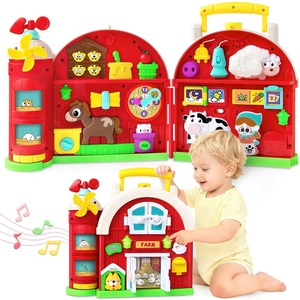 Tableau d'activités Montessori Ferme des Animaux pour Tout-petits, Jouet d'éveil pour le développement des capacités motrices avec lumières, <span class=keywords><strong>musique</strong></span> et sons - Product Image 1