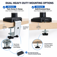 Support de bureau réglable pour un seul moniteur avec ressort à gaz, pour écrans de 13 à 32 pouces, support ergonomique pivotant à mouvement complet, VESA 75 100