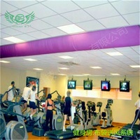 Conduit d'air confortable en tissu demi-forme en D à faible bruit Design industriel Ventilation d'air carrée flexible pour GYM Fitness Club Hall