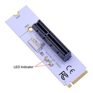 NGFF Adaptor <span class=keywords><strong>M</strong></span>.<span class=keywords><strong>2</strong></span> Ke PCI-e 4X Riser, Kartu M2 Kunci <span class=keywords><strong>M</strong></span> Ke PCIe X4 dengan Indikator Tegangan LED - Product Image 2