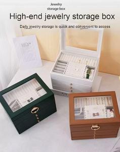 Đồ trang sức lưu trữ hộp da cho dây chuyền và vòng đeo tay qua biên giới vật liệu gỗ sf2025 - Product Image 2