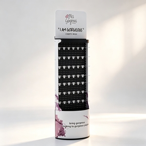 Adjustable Pegboard Makeup Display Stand Perforated Metal Panel with <b>Hooks</b> for Organizing Hair Brushes <b>Tools</b> & Cosmetics - Product Image 1