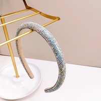 Serre-tête en strass de style coréen et japonais, accessoire capillaire haut de gamme et tendance, à bord fin et couronne haute