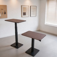 Table basse moderne écologique à pied unique, réglable en hauteur par vérin à gaz, avec cadre en fer durable et pieds carrés à 3 niveaux, facile à assembler