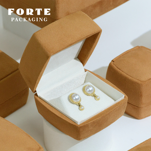 FORTE Boîtes à bijoux élégantes et luxueuses en velours emballage pour votre collier pendentif bague bien-aimé boîtes à bijoux personnalisées haut de gamme - Product Image 3