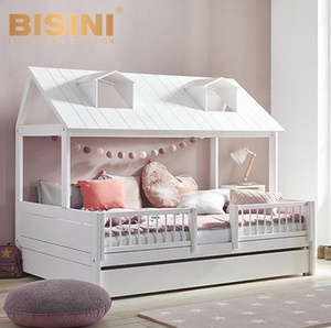 Designer Wooden White Beech Wood <strong>House</strong> <strong>Bed</strong> Toddler <strong>Bed</strong> With Under <strong>Bed</strong> Drawer - Product Image 3