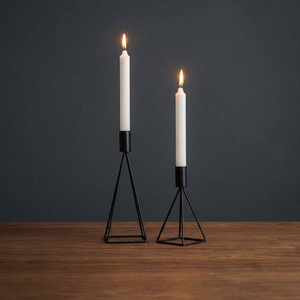 Juego de 2 Portavelas Modernos de Hierro Hechos a Mano, Duraderos, Elegantes, Minimalistas, Negros, Decoración Navideña para el Hogar, para Mesa - Product Image 5