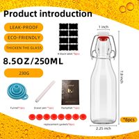 Bouteilles en verre à bouchon basculant 8,5 oz de qualité alimentaire compatibles avec les diffuseurs à bâtonnets pour la fermentation de bière, de vinaigre et de limoncello