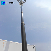 Câble intégré Mât télescopique Source de lumière LED polygonale pour l'extérieur Rue Jardin Utilisation Plastique et alliage d'aluminium