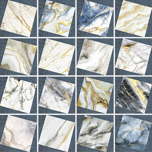 金メッキ600x600mm大理石風高級PVC防水エンボス加工光沢仕上げ床壁タイルモダンヴィラホテルホールインテリア - Product Image 6