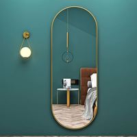 Miroir sur pied pleine grandeur avec cadre argenté, tendance pour la décoration intérieure, mobilier de salon personnalisé, miroir décoratif mural moderne pour dressing