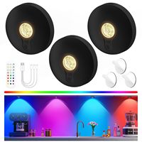 Lampes LED rechargeables pour armoire, design moderne, en plastique, télécommande, variateur d'intensité tactile, sans fil, haute capacité, lot de 3