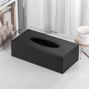 Caja de pañuelos de cuero para Hotel, logotipo personalizado, elegante soporte de pañuelos de lujo para sala de estar, baño, restaurante, oficina, uso comercial - Product Image 3