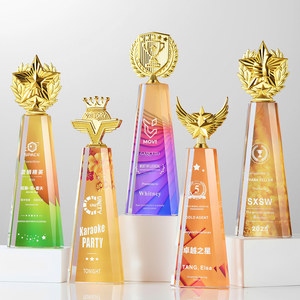 Crystal <b>Trophy</b> Rectangle Laser <b>Engraved</b> Digital Printing Business Gift Award Supplies Custom Made - Product Image 2