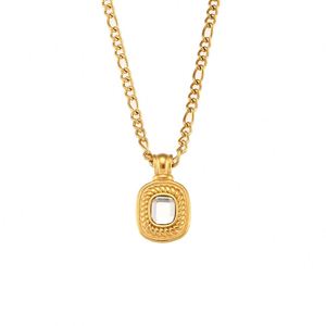 Collar de Acero Inoxidable para Mujer, Estilo INS 2022, Cadena de Clavícula Europea Americana con Zirconia, Chapado en Oro de 18K, Nuevo y Popular en Internet - Product Image 6