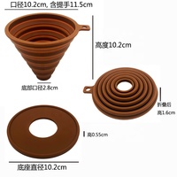 Filtre à café pliable en silicone réutilisable de haute qualité, portable et contemporain, avec entonnoir à débit contrôlé, qualité alimentaire
