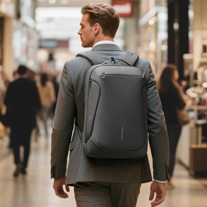 Ba lô laptop chống nước in logo tùy chỉnh HEROIC KNIGHT, thiết kế đơn giản, bền bỉ, thích hợp cho văn phòng, công việc và đi học, có cổng USB. - Product Image 2