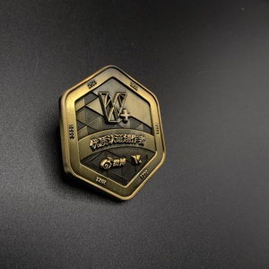 Moneda Conmemorativa Hexagonal Personalizada de Bronce Antiguo, Insignia Metálica de Recuerdo para Eventos Corporativos, Premios, Colecciones y Regalos - Product Image 4