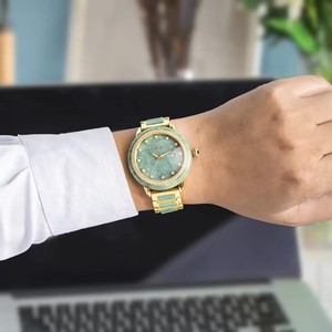 Montres automatiques mécaniques pour couple en jadéite naturelle avec lunette diamantée et affichage de la date – Montre-bracelet de luxe élégante pour le dropshipping - Product Image 6
