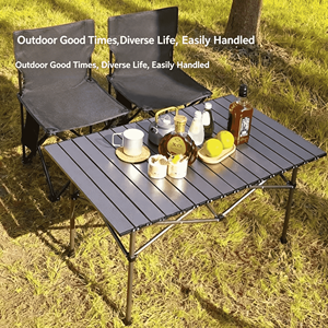 Table IGT portable moderne à hauteur réglable en bois avec sac de transport, pliable pour pique-nique, <span class=keywords><strong>camping</strong></span> et cuisine en extérieur - Product Image 5