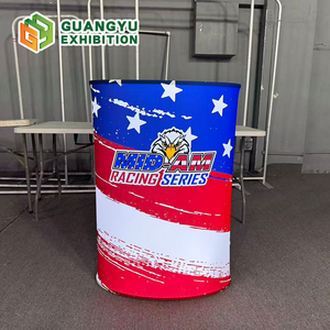 Comptoir en tissu tendu portable avec logo personnalisé, comptoir <span class=keywords><strong>de</strong></span> réception, table pop-up simple pour la publicité et les expositions - Product Image 4